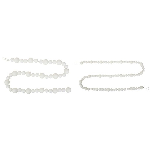 140cm Ball Garland White & Silver