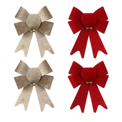 Red or Champagne Bows 2Pk 13x17cm