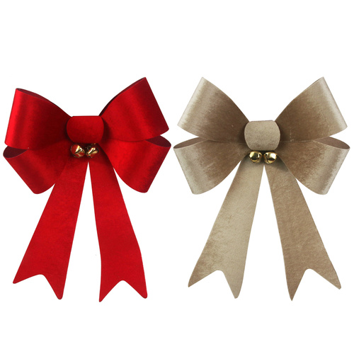 Red or Champagne Bows 2Pk 33x46cm