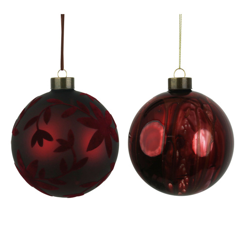 12cm Burgundy Baubles