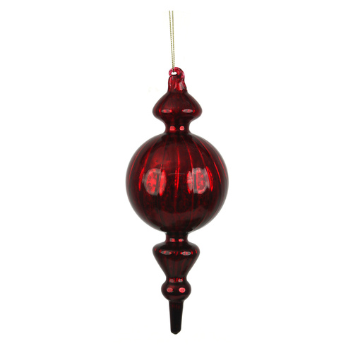 Red Glass Finial 8x12cm