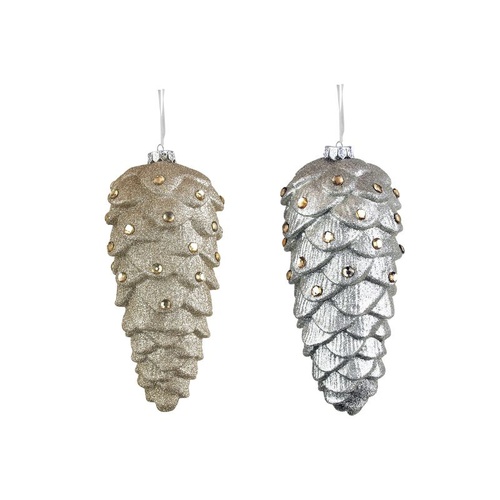 Pinecone 25x14cm Platinum or Pewter