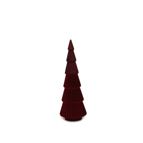 Burgundy Flocked Tree 25cm