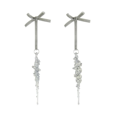 12cm Acrylic Icicle Drop 2Pk