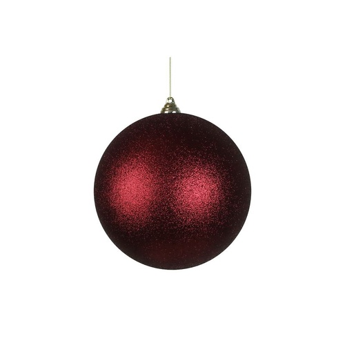 20cm Cherry Red Glitter Bauble
