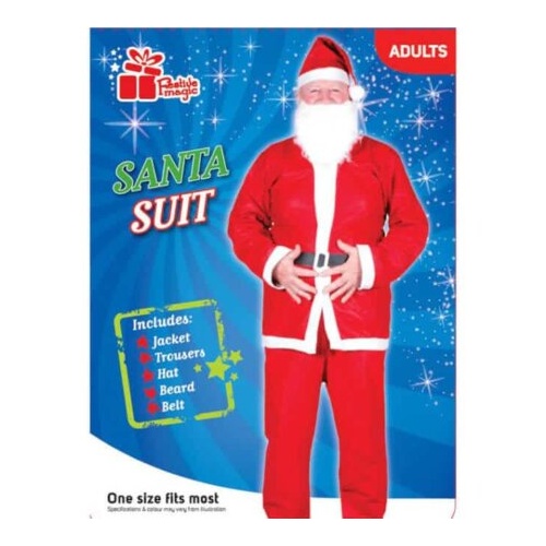 Santa Suit 5pc Adult