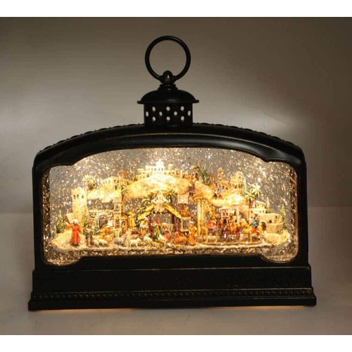 XL Brass Lantern Nativity