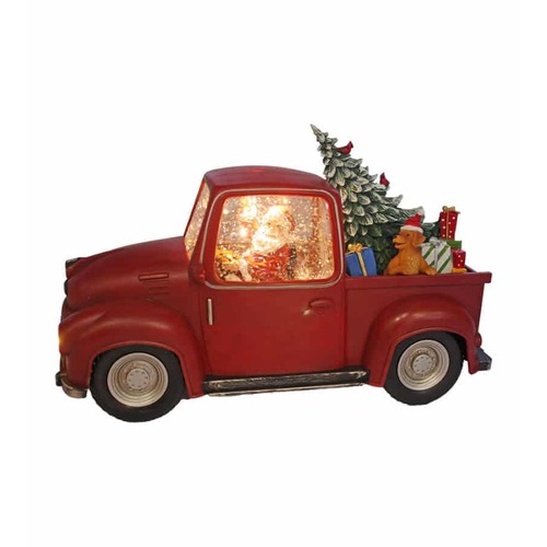 LED Santa in Ute with Tree