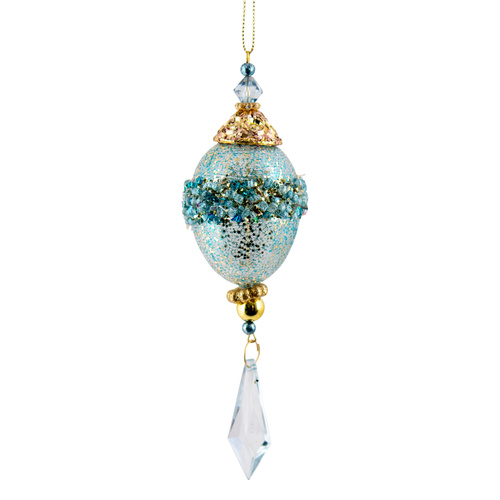Blue & Champagne Tiffany Oval Drop