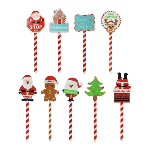 Xmas Yard Stop Stake 6Asst 15x50cm