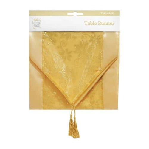 Runner gold Sateen 142 x 35 cm
