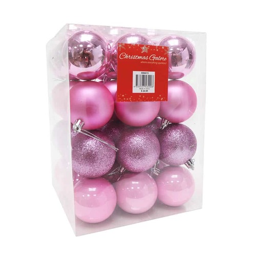 BAUBLES 60MM 36PC PINK CG