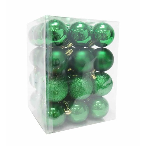 BAUBLES 60MM 36PC GREEN CG