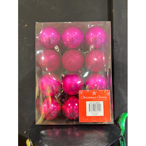 Baubles 60mm 36pc Hot Pink