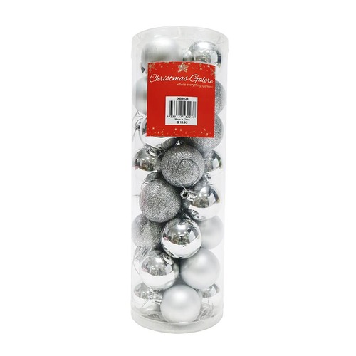 BAUBLES 40MM 32PC SILVER CG