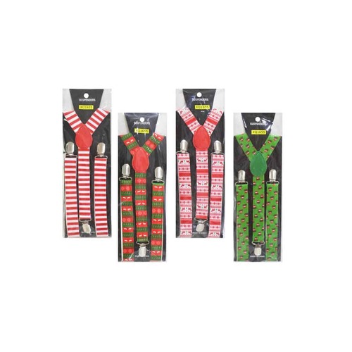Suspenders Xmas 4 asst