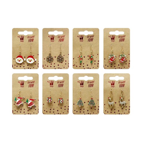 Christmas Dangly Earrings Asst..