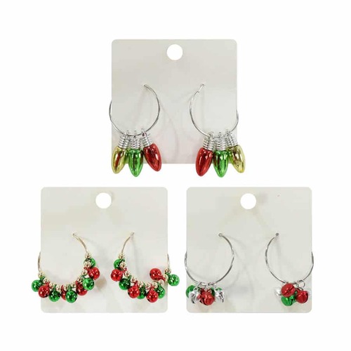 Christmas Hoop Earrings Asst..