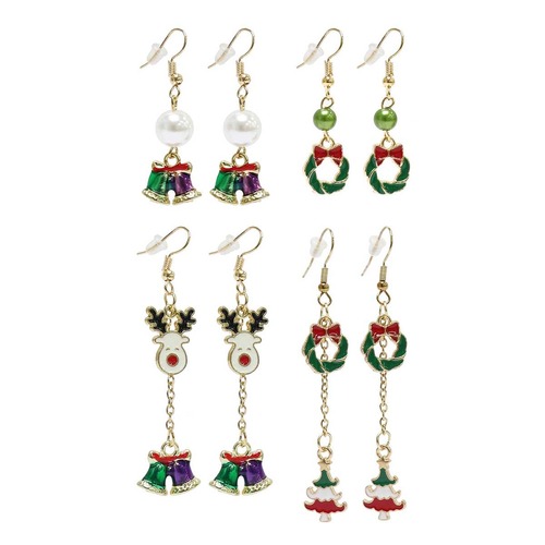 Christmas Long Dangly Earrings Asst..