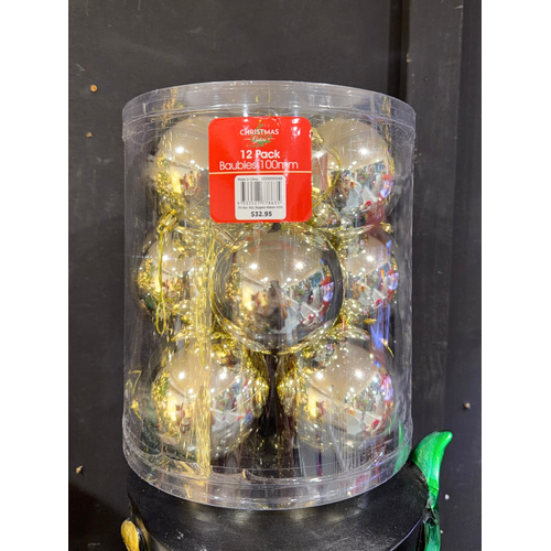 Baubles 100mm 12pk