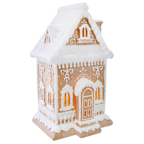 LED Snowy Gingerbread House