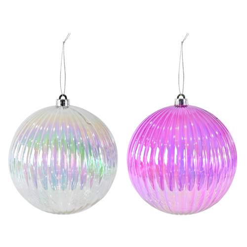 Iridescent Ribbed Bauble 20cm