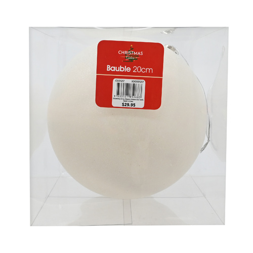 Baubles 20cm Glitter White