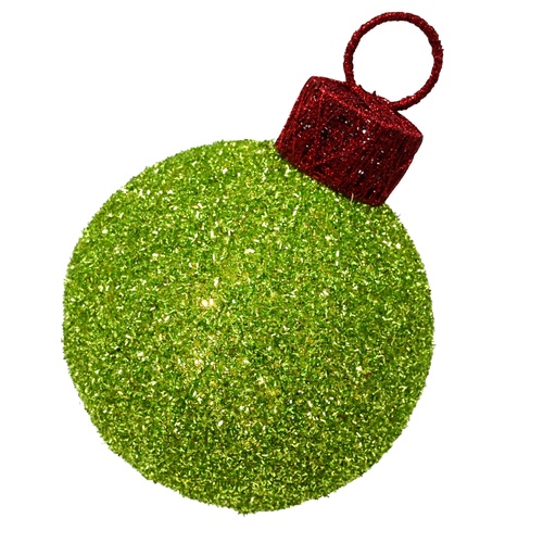 Mean Green Light Up Tinsel Bauble 20cm