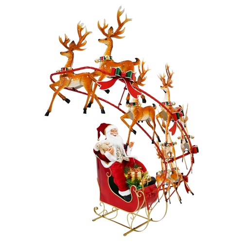 Flying Reindeer & Sleigh 175cm