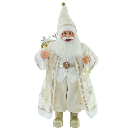 Santa Golden Boots Cream Plush Coat 60cm