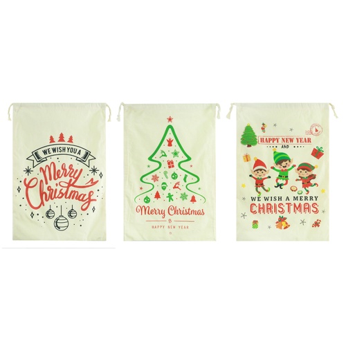 Canvas Sack Christmas Wishes 50x70cm 