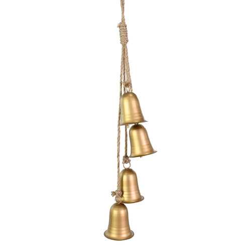 Bell with Rope Matte Gold