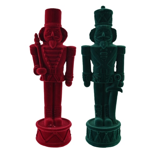 Flocked Nutcracker Soldier 24cm