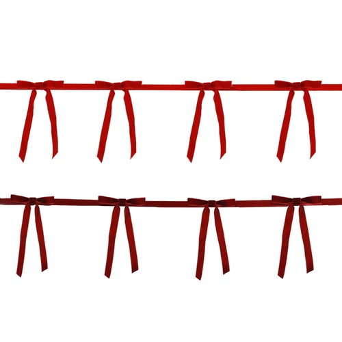 Velvet Ribbon Bow Garland 2.4m Asst