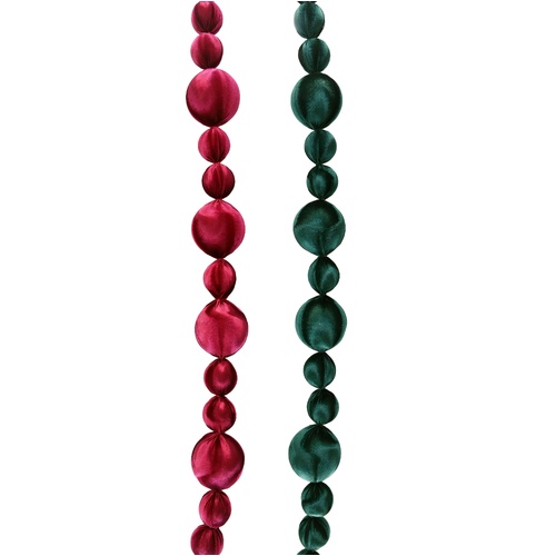Garland Velvet Bauble 1.8m Asst