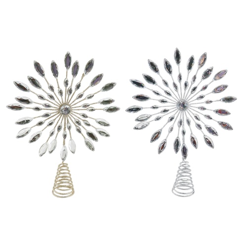 Tree Topper Jewel Starburst 23cm Asst