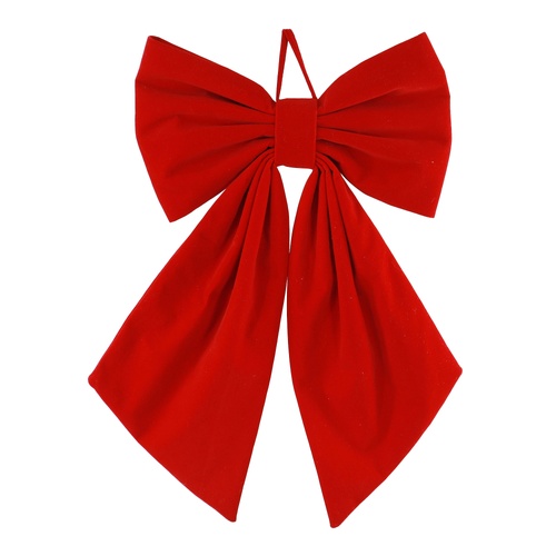 Flocked Bow Dark Red