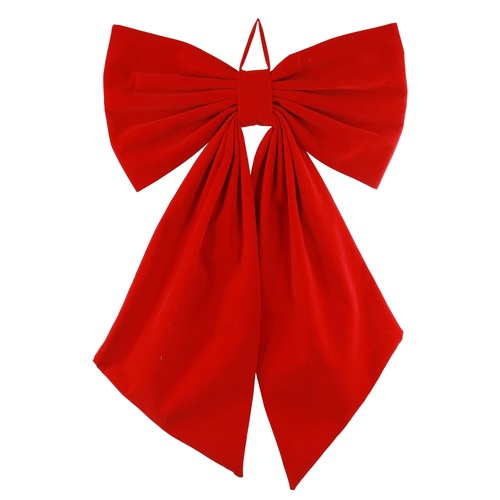 Flocked Bow Dark Red