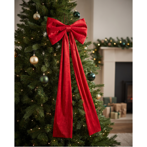Velvet Bow 110cm Red