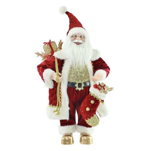 Santa Figurine Rich Burgundy 60cm
