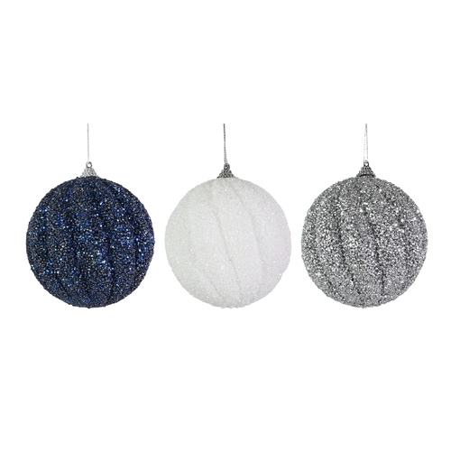 Glitter Swirl Bauble 10cm 