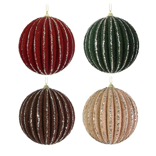 Bauble Textured Rib 12cm 
