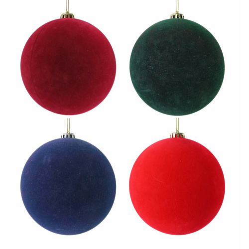 Flocked Bauble 15cm 