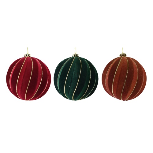Flocked Swirl Bauble 15cm 