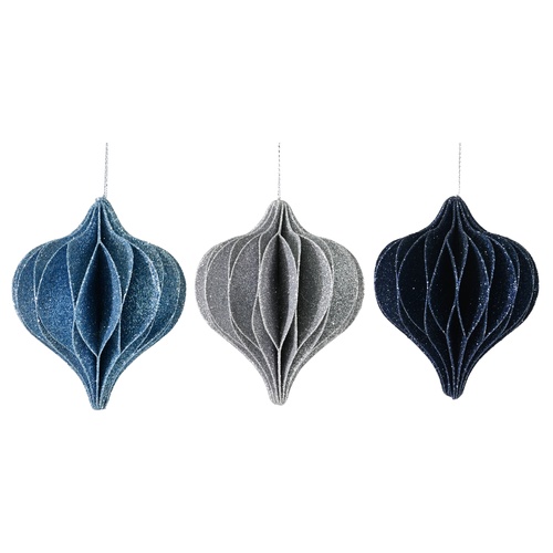 Honeycomb Style Baubles 13cm