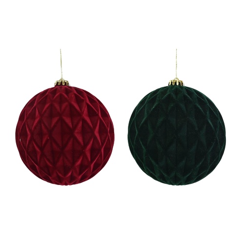 Flocked Diamond Pattern Bauble 15cm 