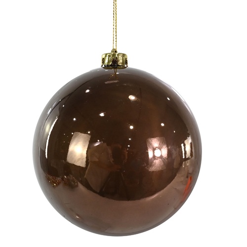 Bauble Shiny 15cm Mocha