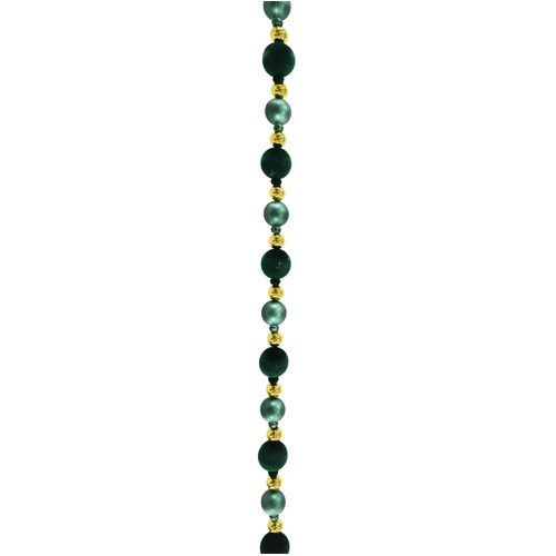 Flocked Bauble Garland Green 2.1m
