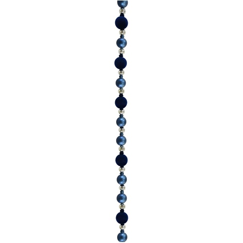 Flocked Bauble Garland Navy 2.1m