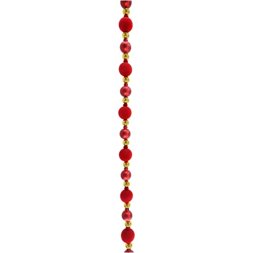 Flocked Bauble Garland Red 2.1m